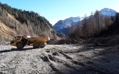 Travaux en cours en forêt domaniale de la Clarée pour la protection contre les risques naturels