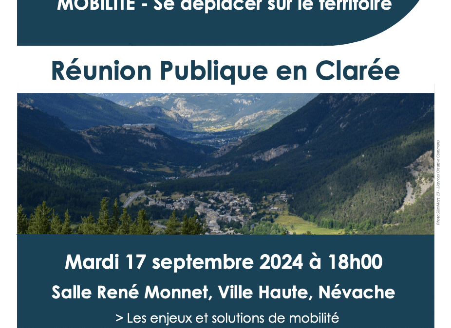 Réunion publique « mobilité – se déplacer sur le territoire » – mardi 17 septembre 2024