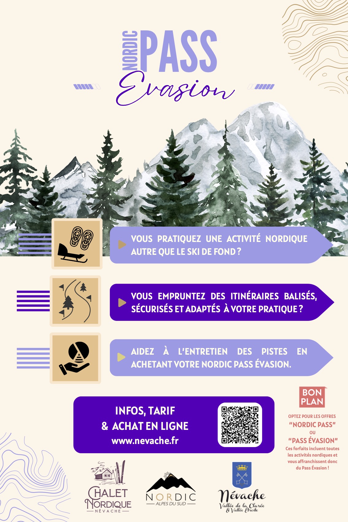 affiche-promo pass évasion-QR code-névache