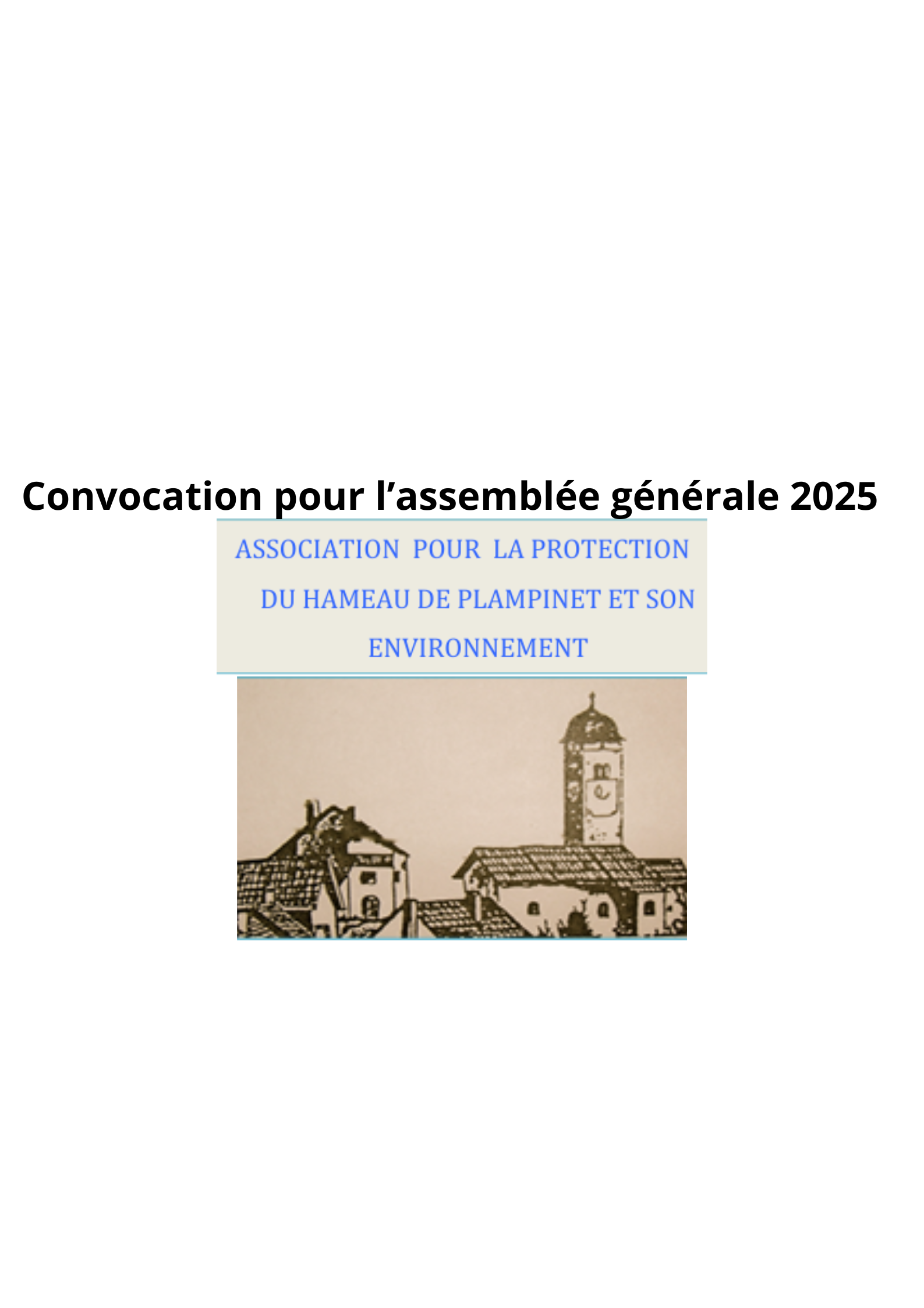 Convocation Association sauvegarde Plampinet Convocation Association sauvegarde Plampinet