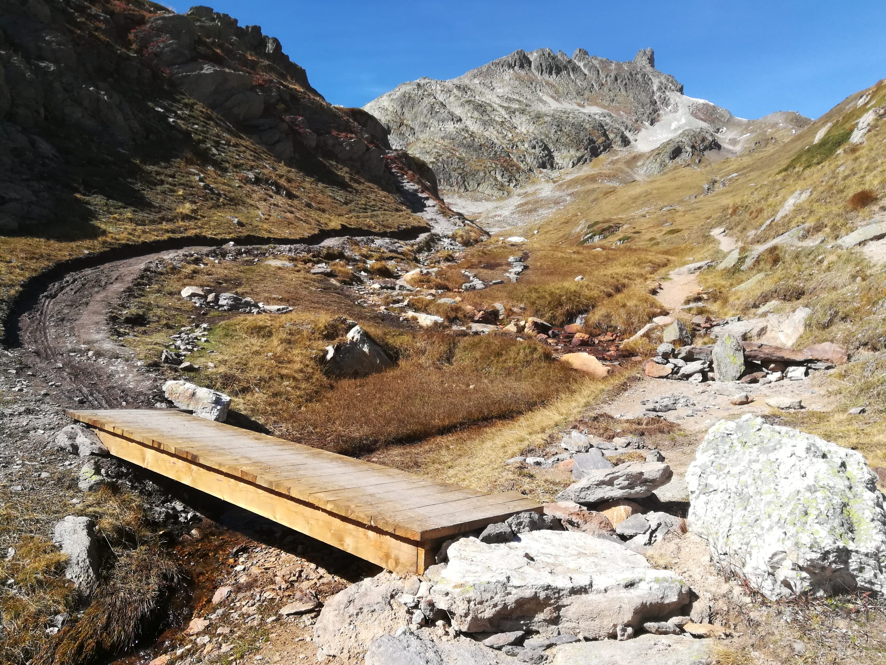 Passerelle et déviation du sentier en-dehors des zones humides