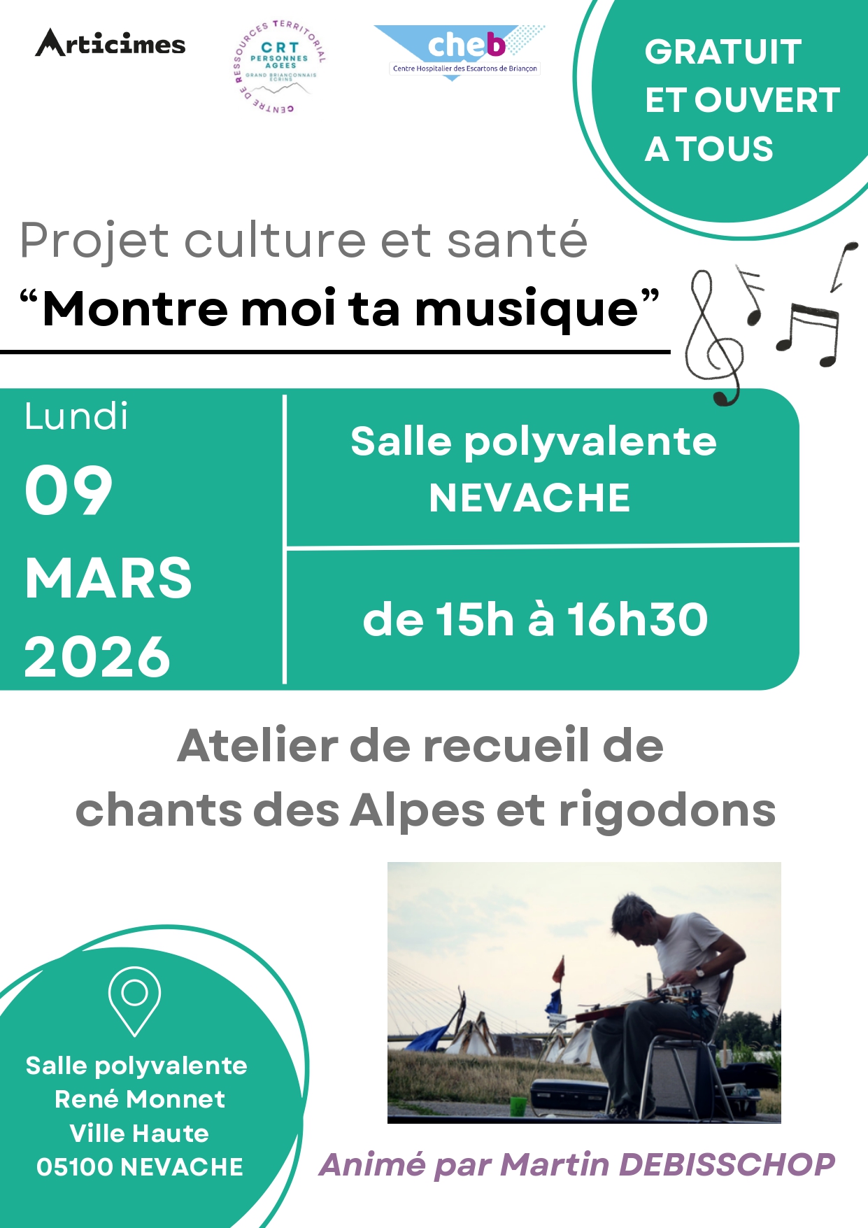 Affiche atelier chants des Alpes et rigodons