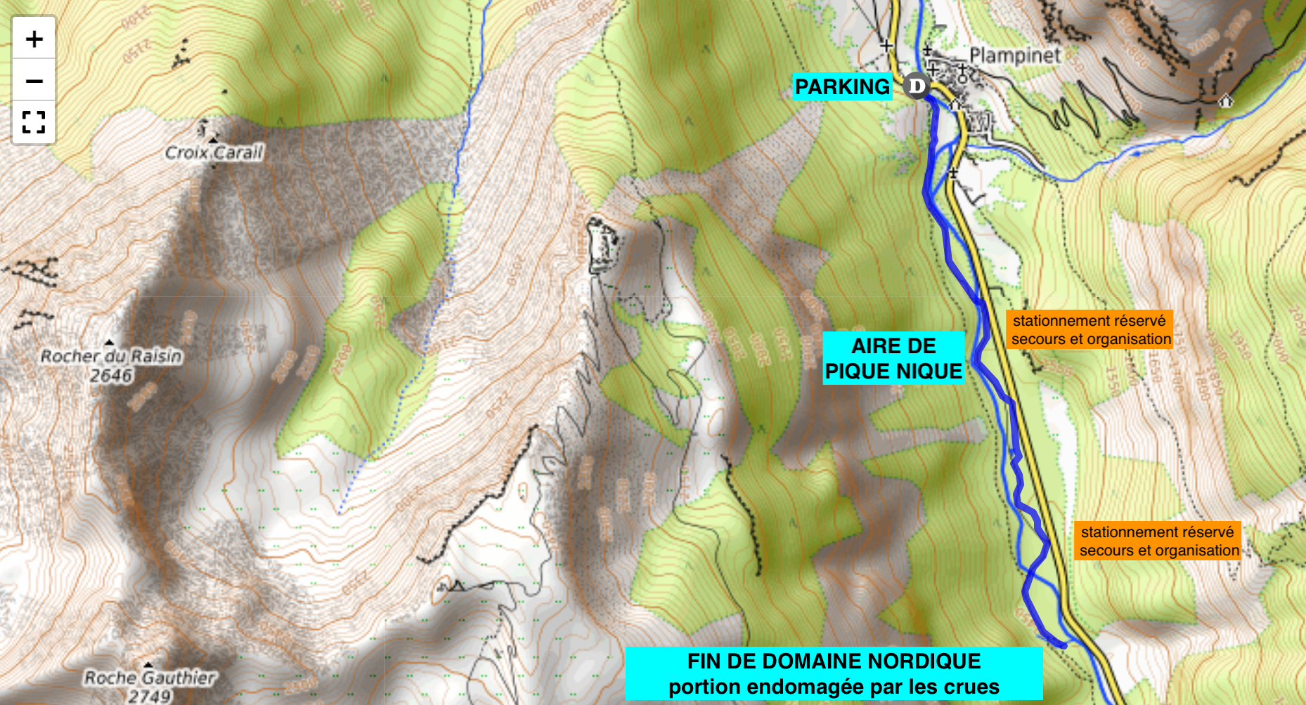 Plan liaison partielle Névache Clarée