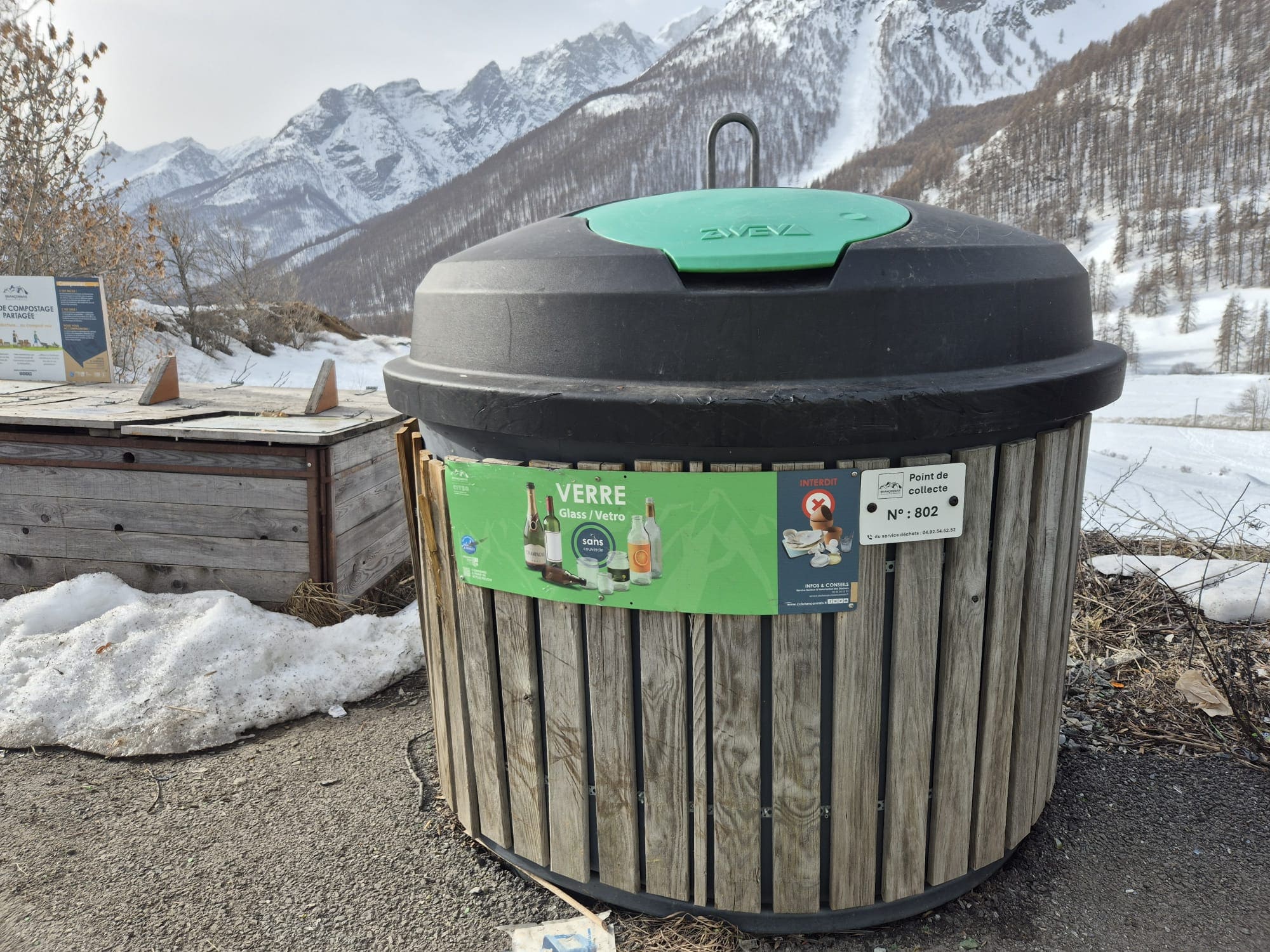 Point de collecte verre