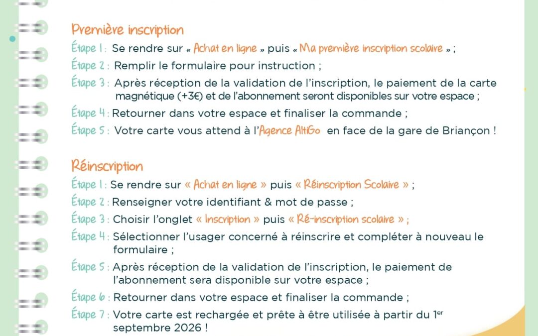 (Ré) – Inscriptions transports scolaires 2026-2027